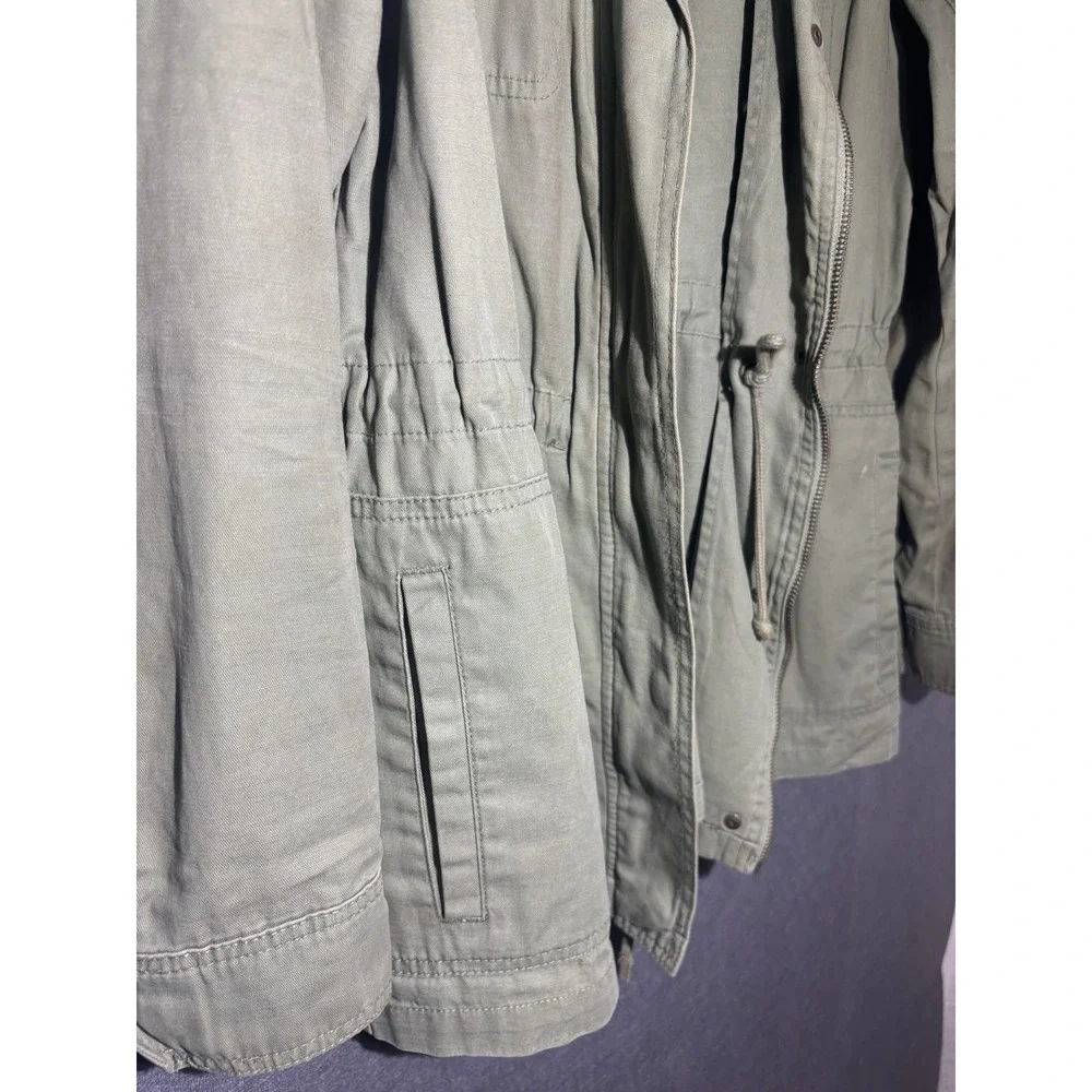 Merona Jacket Women's  L Olive Green Cargo Utility Snap Front and Zipper - Picture 11 of 16